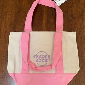 Trader Joe's Mini Canvas Tote - pink